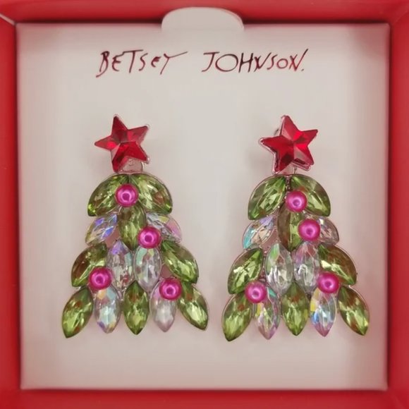 Betsey Johnson Christmas Tree Earrings